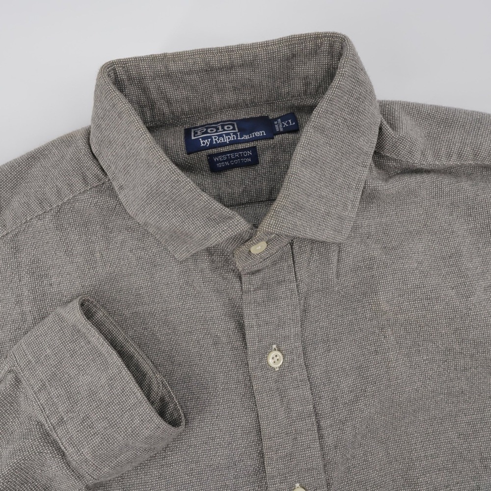 Polo Ralph Lauren Westerton Cotton Button Down Grey Long Sleeve Mens XL Shirt